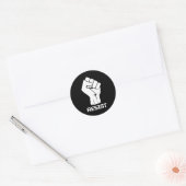 Sticker Rond Résiste avec le poing - en blanc (Enveloppe)