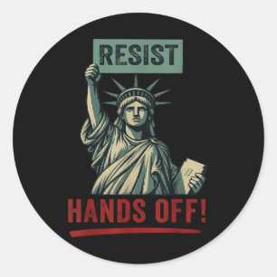 Sticker Rond Résiste Statue De La Liberté Mains Hors Prot