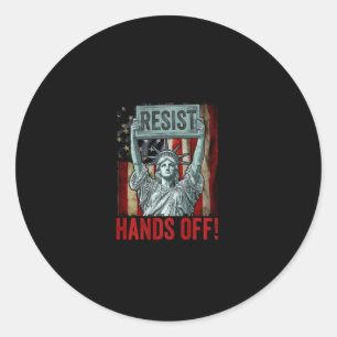 Sticker Rond Résiste Statue De La Liberté Mains Hors Prot