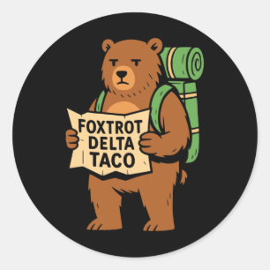 Sticker Rond Résister à la protestation Allons Taco Foxtrot Del