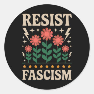 Sticker Rond Résister à la protestation contre le fascisme Trum