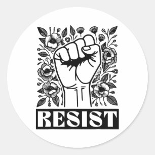 Sticker Rond Résister à la protestation politique anti-Trump co