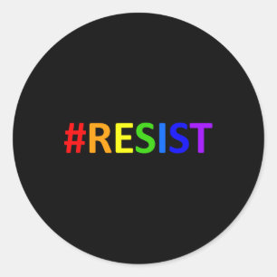 Sticker Rond #résister à la résistance de Lgbtq Rainbow Anti-tr