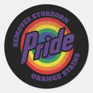 Sticker Rond Résister à Trump Supprimer Têtu Orange Tendance M