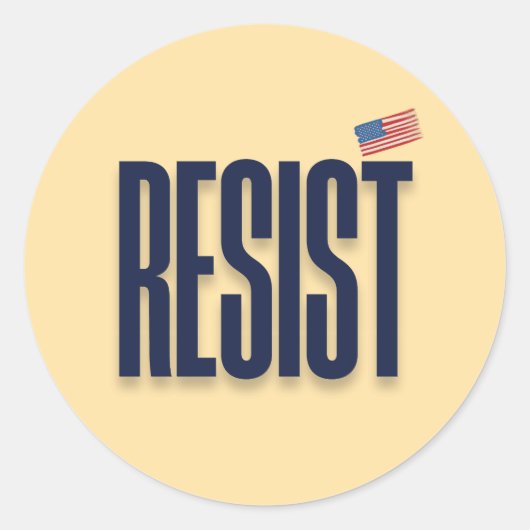 Sticker Rond RÉSISTER À UN Drapeau Américain - Déclaration de p (Devant)