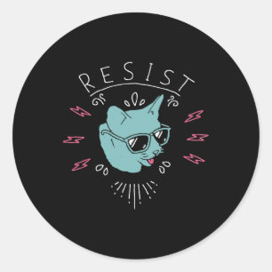 Sticker Rond Résister au chat Trump anti-Trump protestation ant