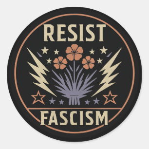 STICKER ROND RÉSISTER AU FASCISME