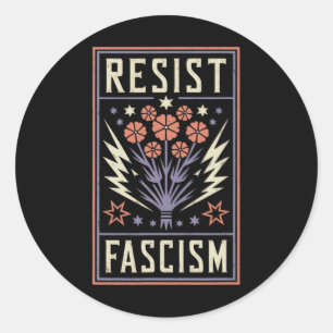 Sticker Rond Résister au fascisme Protester contre Trump Anti T