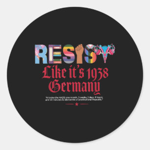 Sticker Rond Résister comme son Allemagne de 1938 Vintage le dr