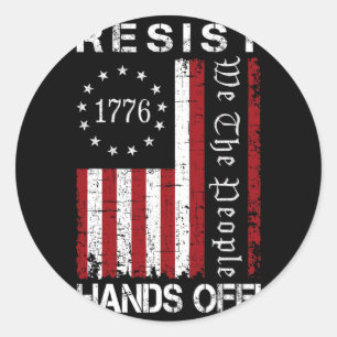 Sticker Rond Résister Mains Hors Manifestation Nous Le Peuple D