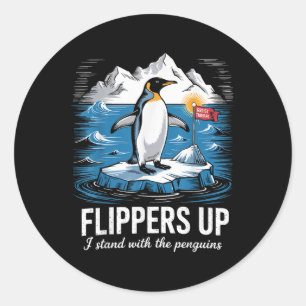 Sticker Rond Résister Manifestation De Pingouins Contre Les Tar