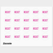 Sticker Rond Résister Résistance Rose (Feuille)