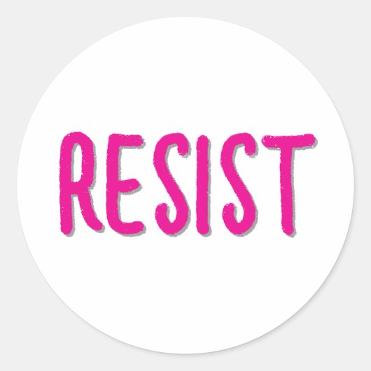 Sticker Rond Résister Résistance Rose (Devant)