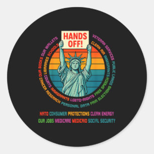Sticker Rond Résister Résistance Usa Statue De La Liberté Laiss