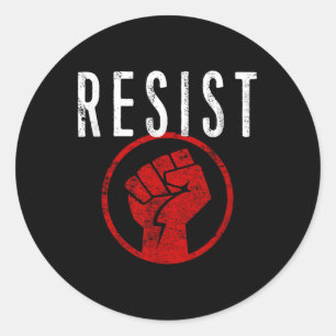 Sticker Rond Résistez À La Chemise Poing - Faites Partie De La