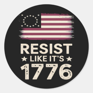Sticker Rond Résistez à l'image du drapeau conservateur américa