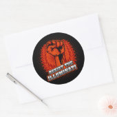 Sticker Rond Résistez À L'Orange Illuminati Poing Levé (Enveloppe)