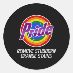 Sticker Rond Résistez à Trump, enlevez les taches orange tenace