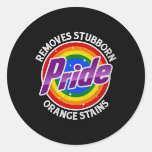 Sticker Rond Résistez à Trump, enlevez les taches orange tenace