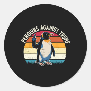 Sticker Rond Résistez Aux Pingouins Contre Trump Les Palmes Ver