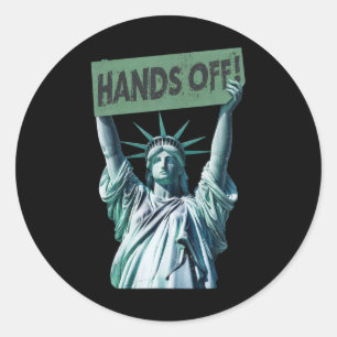 Sticker Rond Résistez Et Manifestez Chemise Mains De Statue De
