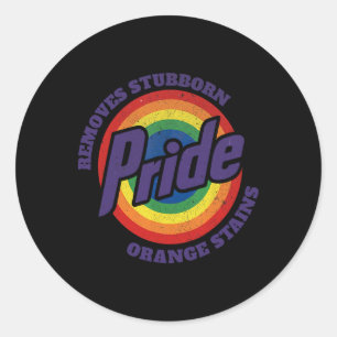Sticker Rond Résistez Trump Enlevez Taches Orange Têtu Fierté M