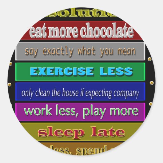 Sticker Rond résolutions 2009 (Devant)