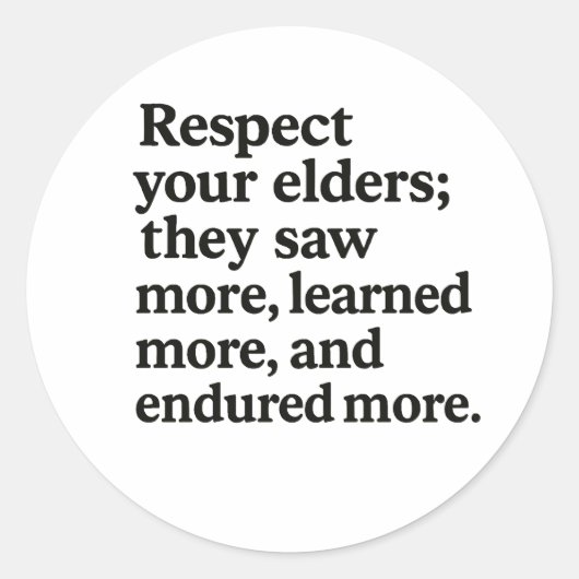 Sticker Rond Respect des aînés (Devant)