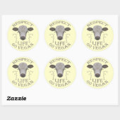 Sticker Rond RESPECT LIFE - Go VEGAN - */* (Feuille)