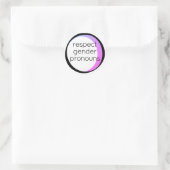 Sticker Rond respecter les pronoms de genre (Sac)