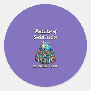 Sticker Rond Respectez Chaque Couleur. Journée mondiale de la j