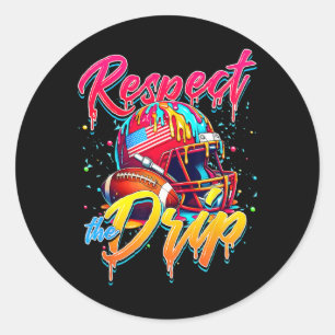Sticker Rond Respectez La Déchets De Crème Glaciaire De Footbal