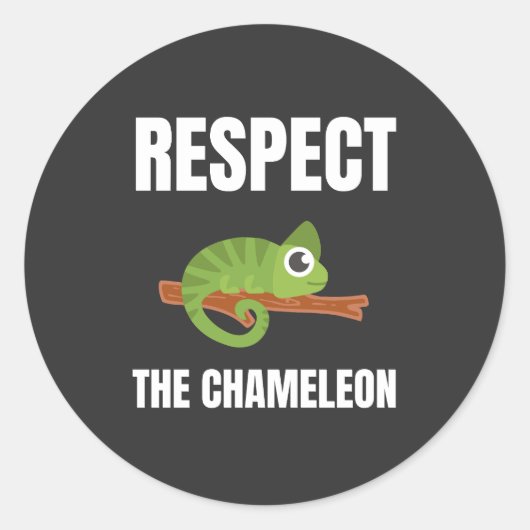Sticker Rond Respectez le caméléon (Devant)