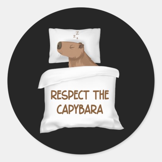 Sticker Rond Respectez Le Capybara Official Sleep Nightgown Sle (Devant)