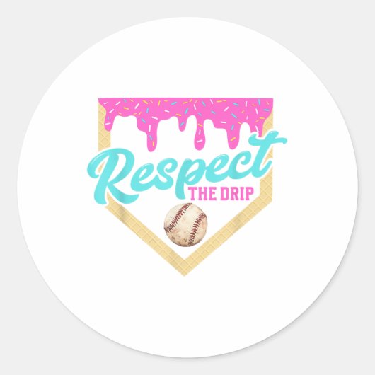 Sticker Rond Respectez Le Dri De Crème De Glace De Plate-Forme (Devant)