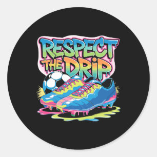 Sticker Rond Respectez le Drip Soccer Glace Drip avec pépites