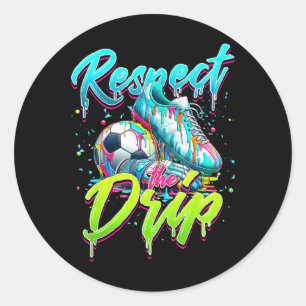 Sticker Rond Respectez le goutte à goutte Soccer Glace Goutte à