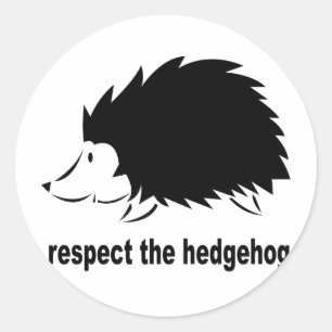 Sticker Rond Respectez Le Hérisson