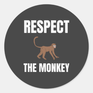 Sticker Rond Respectez Le Singe
