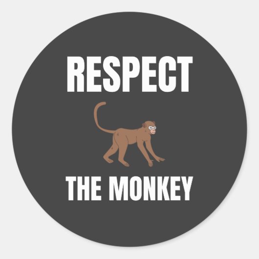 Sticker Rond Respectez Le Singe (Devant)