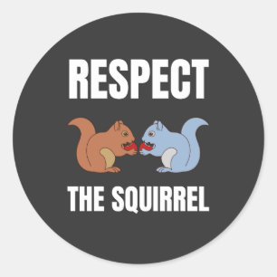 Sticker Rond Respectez l'écureuil