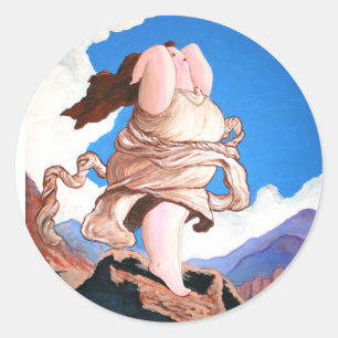 Sticker Rond Respire...et déverrouiller la déesse à l'intérieur