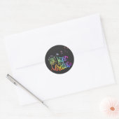 Sticker Rond Respire | le dandelion souffle dans le vent (Enveloppe)
