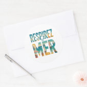 Sticker Rond Respirer la Mer (Enveloppe)