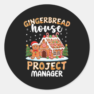 Sticker Rond Responsable de projet Maison en pain d'épices Noël