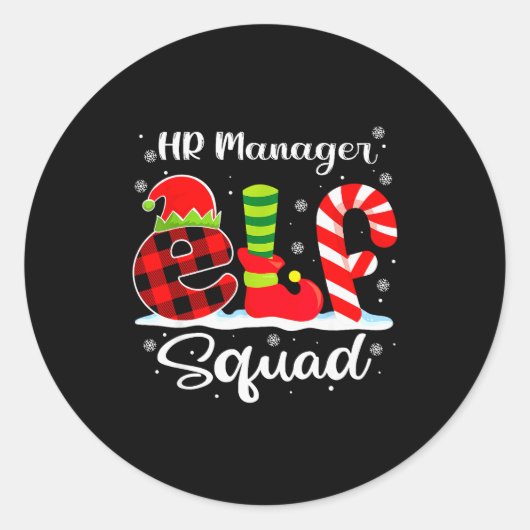 Sticker Rond Responsable RH Elf Squad Recruteur de Noël Corresp (Devant)