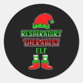 Sticker Rond Resratory Therast Elf Resratory Therapy Christmas (Devant)