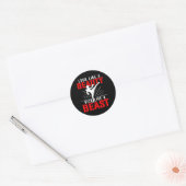 Sticker Rond Ressembler à Beauté Kick Comme Bête Kickboxer Athl (Enveloppe)