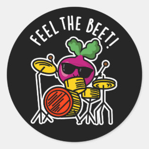 Sticker Rond Ressentez La Beet Funny Veggie Pun Dark BG