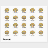 Sticker Rond Ressentez Mushy Funny Mushroom Pun (Feuille)